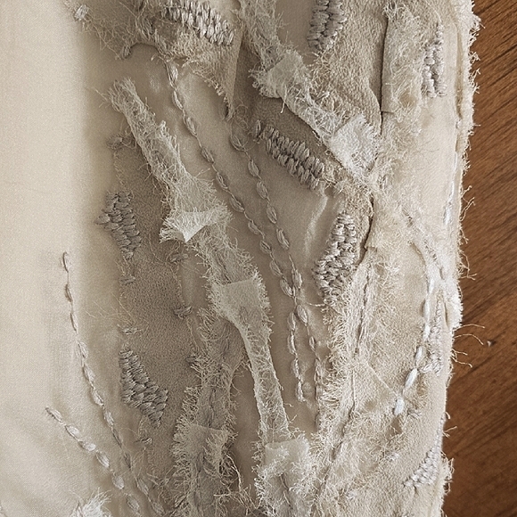 Lafayette 148 New York Cream Pencil Skirt with Embroidery - Picture 4 of 6